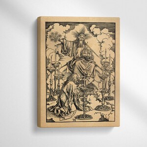 Saint John&#39;s Vision - The Apocalypse - Albrecht Durer Stretched Canvas Print, Wall Art, Woodcut, Engraving, Renaissance, Dürer, Cute Gift