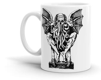 Cthulhu café Mug - Fantasy, littérature, mal, occulte, Vintage, rétro, Cool cadeau