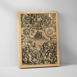 The Fall of Stars - The Apocalypse - Albrecht Durer Stretched Canvas Print, Wall Art, Woodcut, Engraving, Dürer, Cute Gift