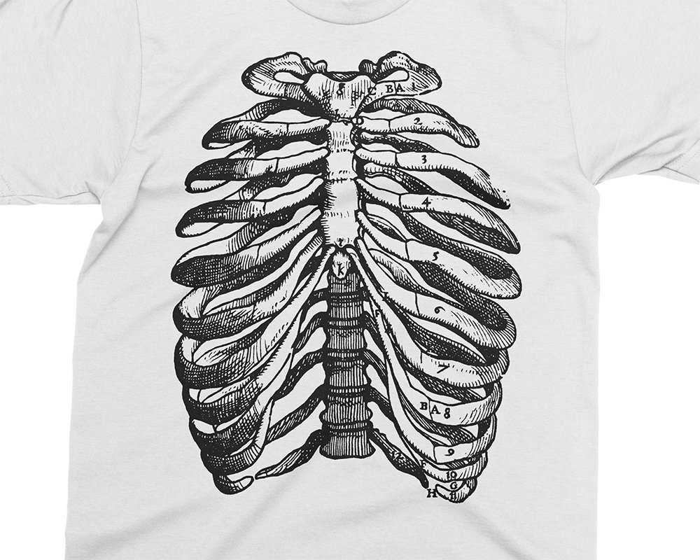 Human Ribs (rib Cage) - Andreas Vesalius T-shirt, Gift for Medical