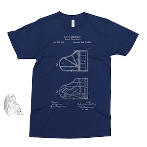 Steinway Piano 1878 Patent T-shirt, Tee, Musical Instrument, Classical Music, Piano Gift, Vintage, Retro, Cute Gift