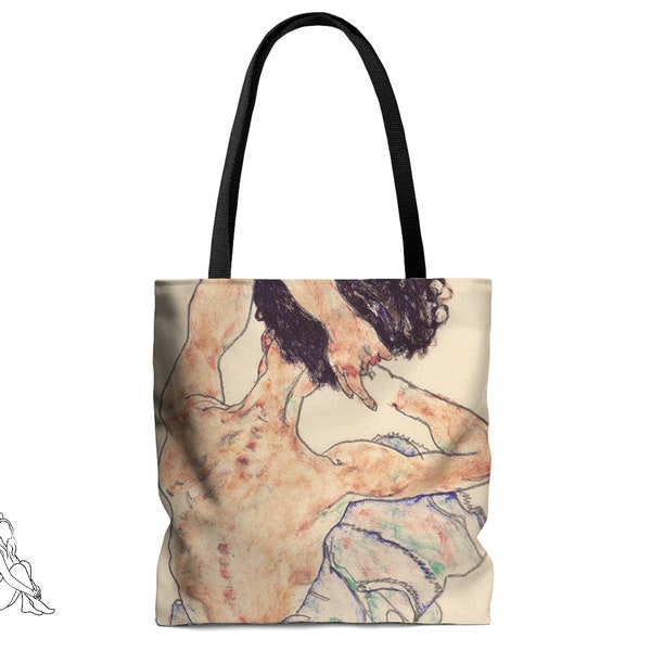Sitzender Rückenakt - Egon Schiele Art Tote Bag, Expressionism, Klimt, Vienna Secession, Art Nouveau, Modernism