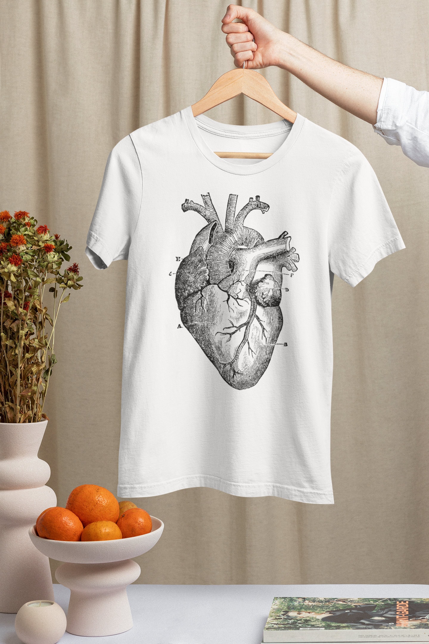 Big Heart T-shirt, Tee, Heart, Anatomic, Anatomy, Vintage, Retro