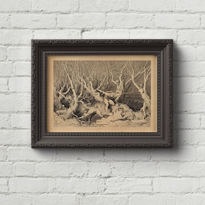 Tree People - Gustave Dore Print, Wall Art, Dante, Art, Woodcut, Engraving, Renaissance, Gustave Dore, Inferno, Paradise Lost, Cute Gift