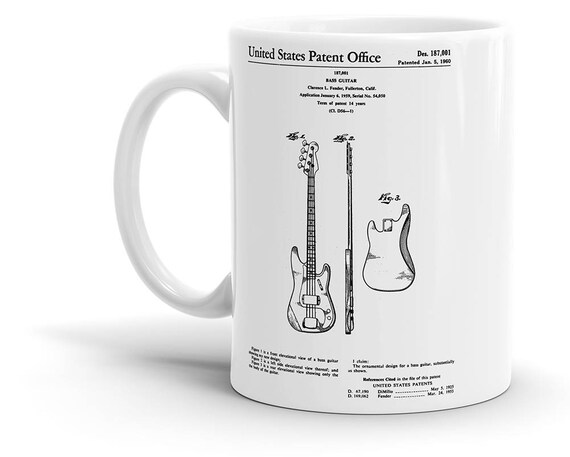 Fender bajo patente taza café guitarra eléctrica - Etsy España