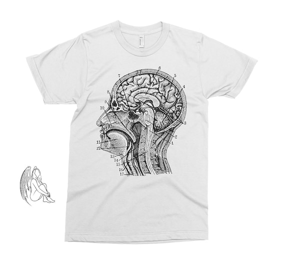 Vintage Human Anatomy Brain Tee T-Tshirt Vintage Human Anatomy Brain Tee T-Tshirt