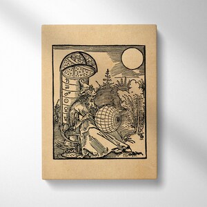 The Astronomer - Albrecht Durer Stretched Canvas Print, Wall Art, Woodcut, Engraving, Renaissance, Dürer, Astronomy, Stars, Cute Gift
