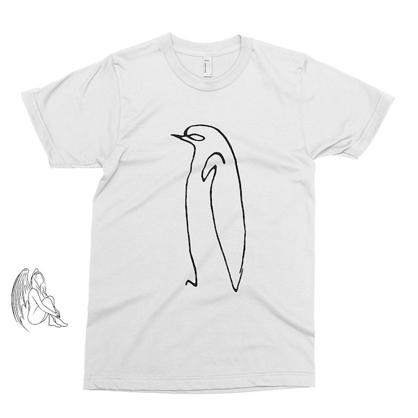 Penguin - Pablo Picasso T-shirt, Tee, Art, Sketch, Salvador Dali, van Gogh, Matisse, Mondrian, Braque, Cute Gift