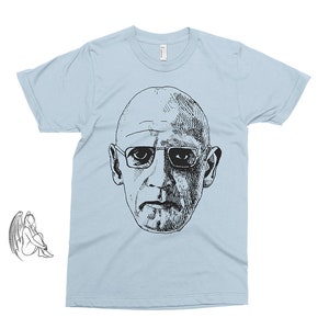 Michel Foucault Portrait T-shirt, Tee, Philosopher, Philosophy, Sartre, Camus, Derrida, Deleuze, Cute Gift
