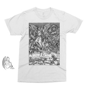 Saint Michael Fighting the Dragon - Apocalypse - Albrecht Durer T-shirt, Tee, Dürer, Art, Woodcut, Engraving, Cute Gift