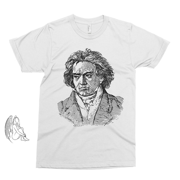 Beethoven Portrait T-shirt, Tee, Composer, Moonlight, Sonata, Symphony, Music, Classical, Piano, Cute Gift