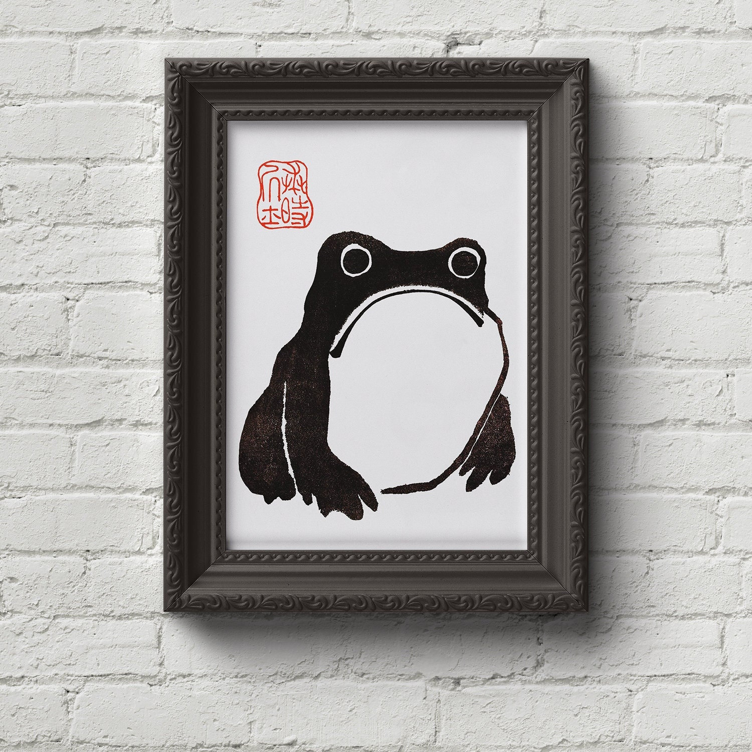 カエル　トビウオ　絵画　自作 縁起物で カエルとフクロウの絵画 | モダンでおしゃれなアートの