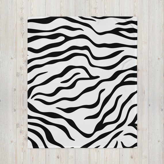 White Tiger Stripes Animal Print Cute Plush Soft Fleece Throw Blanket Etsy Canada