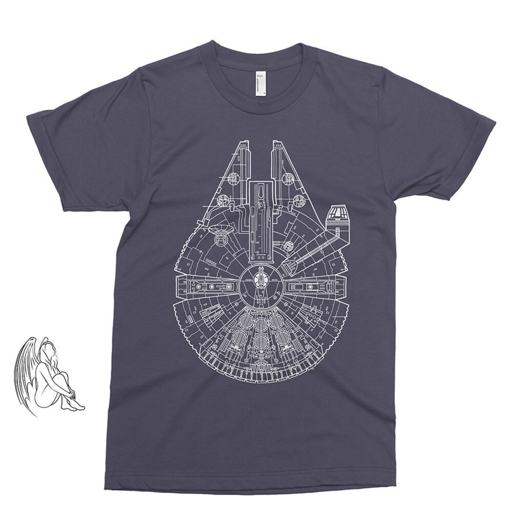 Star Wars Maglietta Uomo Falcon Battle | 100% Cotone | Vestibilità Classica | Nero Taglia XX-Large