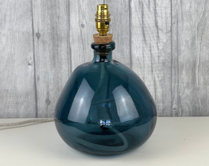 Recycled Glass Lamp Base, Glass Lamp, Glass Bottle Light, Glass Light