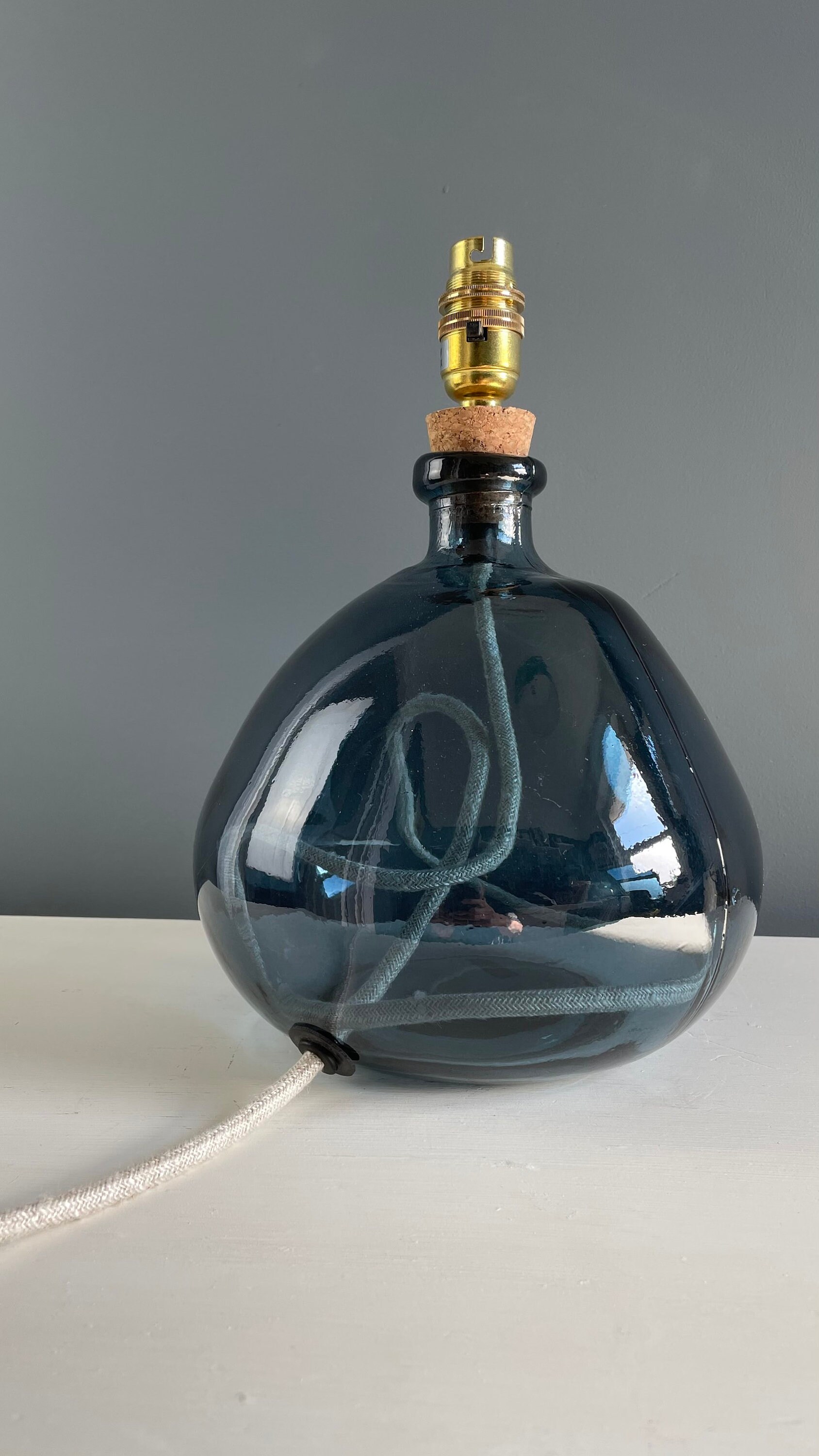 Recycled Glass Lamp Base Glass Lamp Glass Bottle Light Etsy UK