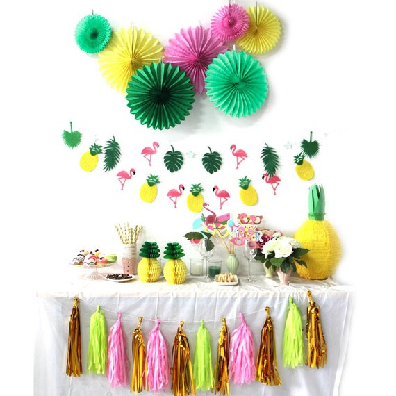 3 pc PINEAPPLE TROPICAL DRINK HOLDER Hawaiian Luau Beach Party Supply Decor 7-1b