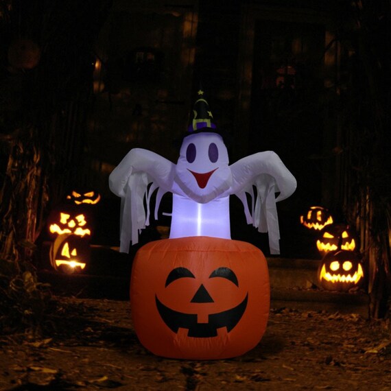 DIY Halloween Inflatable Blow in Pumpkin Up Scary Halloween Outdoor Yard Decor
