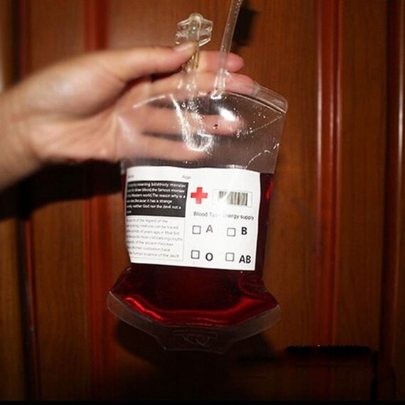 10x wiederverwendbare Blut Energie Getränke Beutel Halloween Beutel Requisiten