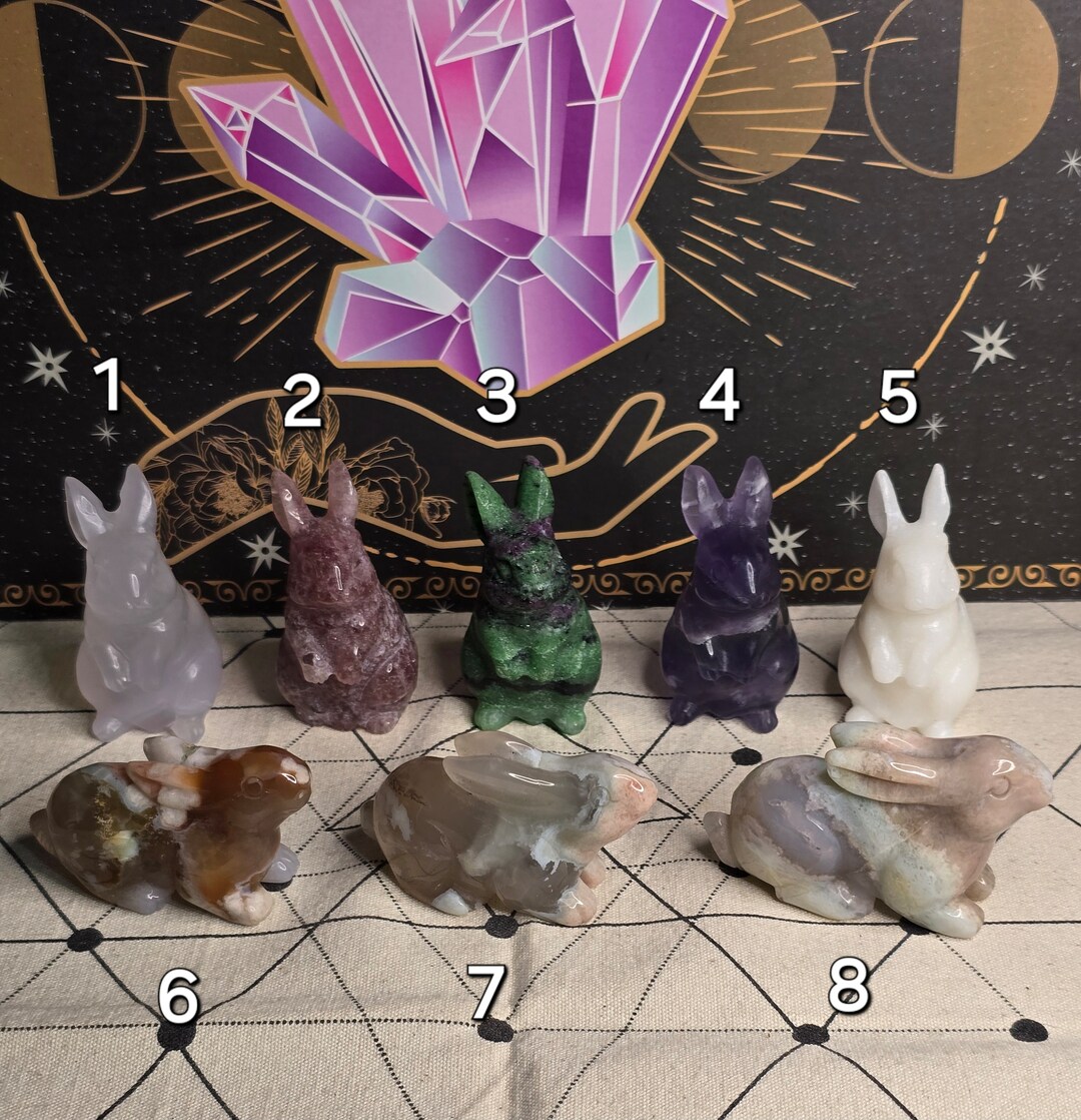 Bunny Rabbit Crystal Carvings - Etsy