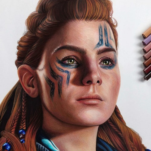 Horizon Zero Dawn Art Print Game Poster Aloy Landscape Etsy
