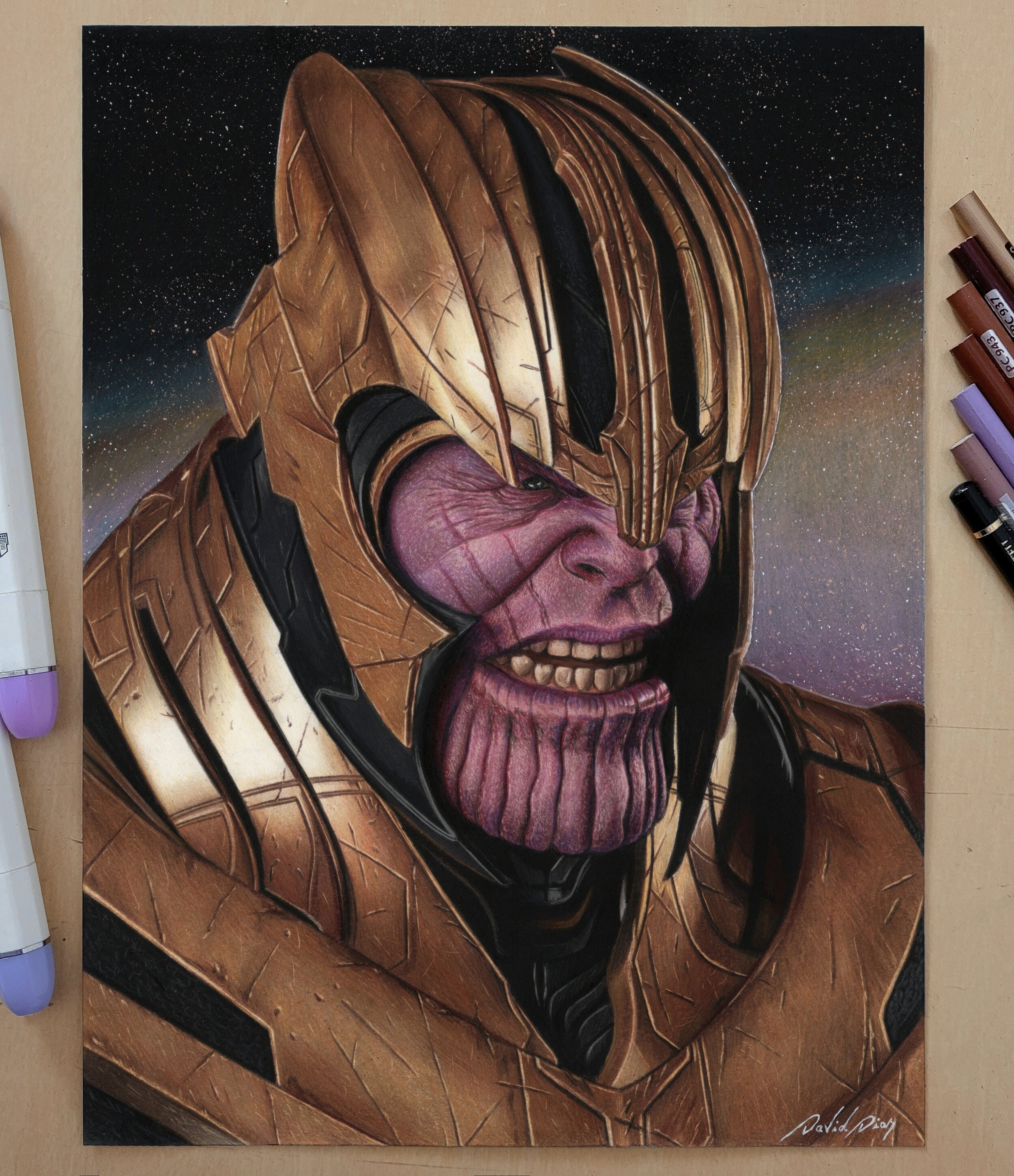 Thanos Original Handmade Drawing - Etsy Thanos Original Handmade Drawing - Etsy