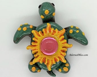 Polymer Clay Turtle, Sea Turtle, Desk Decor, Handmade, Figurine, Honu, OOAK, Turtle Lover,