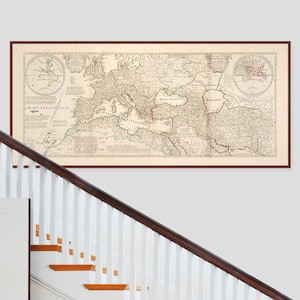 RIESIGE Antike Römische Weltkarte - MASSIVE alte Weltkarte - Römisches Reich Weltkarte 400AD, | Großformatiger Fine Art Giclée Druck