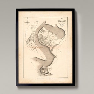 Dumbarton Old Map | Fine Art Print | Ancient, vintage town plan of the West Dunbartonshire Scotland, Scottish Town Plan from 1883