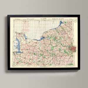 Mapa antigo de Le Havre - Mapa do British War Office, Carta antiga do MI4 | Mapa antigo de Le Havre, carta antiga, planta da França, Normandia