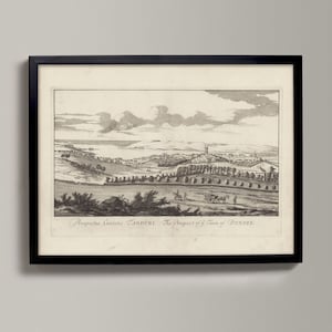 Dundee - The Prospect of ye Town | Historical Scottish Town Drawing | Dundee, Dundee Old Map, Dundee Gift, Dundee Poster, Dundee Presen