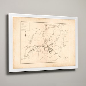 Mappa della città vecchia di Annan / Stampa artistica / Mappa antica di Dumfries e Galloway vicino a Dornock del 1883 – Planimetria storica della città
