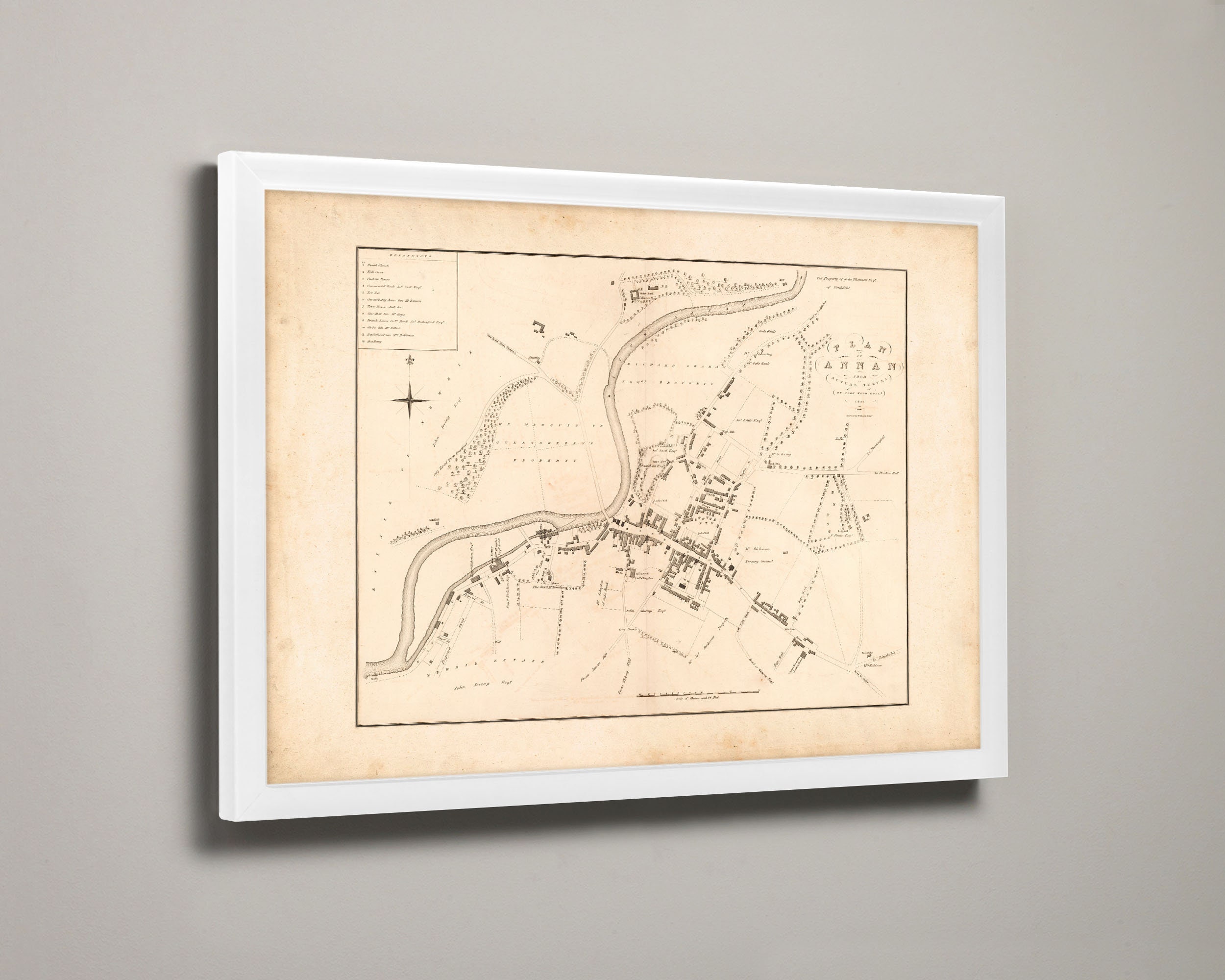 Annan Old Town Map Fine Art Print Antique Map of Dumfries and Galloway