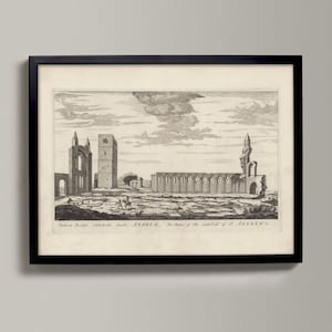 St Andrews Cathedral - in Ruins | Historical Scottish Town Drawing | St Andrews Cathedral, St Andrews Old Map, St Andrews Gift
