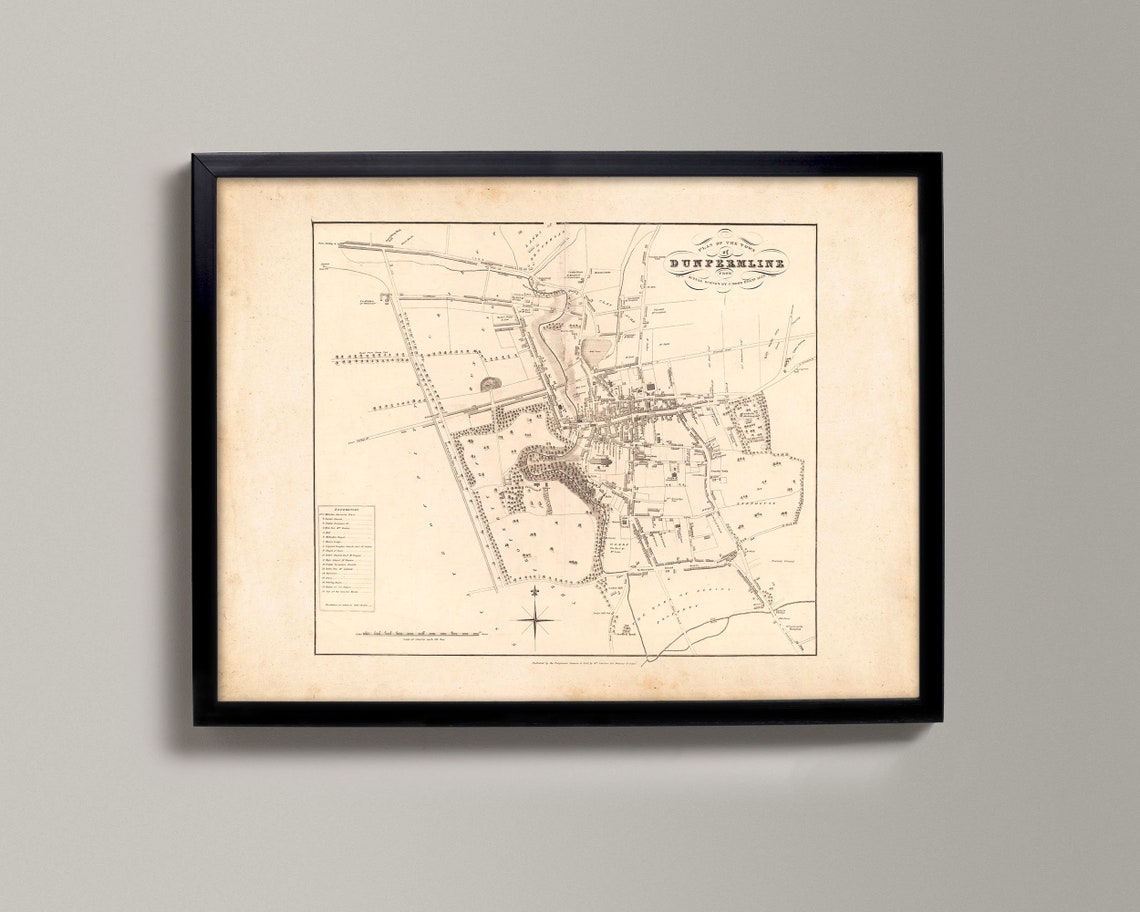 Old Map of Dunfermline Old Map Print Dunfermline Old Map Etsy UK