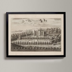 Hatton House ('Argile House') / Disegno storico della città scozzese / Hatton House, Lauderdale Vecchia mappa, regalo Lauderdale, poster Lauderdale,