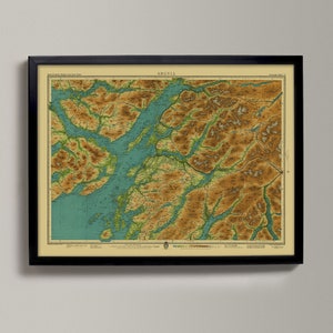 Old Map Argyll | Print Shows Oban, Lismore, Port Appin, Dunbeg, Kilmore, Knipoch, Lochawe, Kerrera, Lomond, Trossachs, Scottish Walking Gift