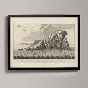 Le côté est du Bass Rock | Dessin historique d'une ville écossaise | The Bass Rock, Bass Rock Old Map, Bass Rock, Poster Bass Rock, Forth
