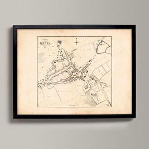 Duns Historische Landkarte | Giclée Kunstdruck | Vintage Stadtplan, antike, alte Karte von Duns, Scottish Borders Stadtplan von 1883
