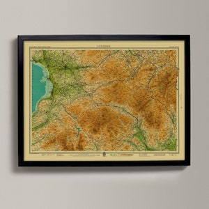 Ayrshire | Map Print | Irvine, Kilmarnock, Sanquhar, Moffat, Thornhill, Dalmellington, New Galloway, Maybole, Ayr, Girvan, Barr, Cumnock, UK