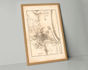 Old Map of Aberdeen | Fine Art Print | Historical town plan of Aberdeen, River Dee, Aberdeenshire from 1883