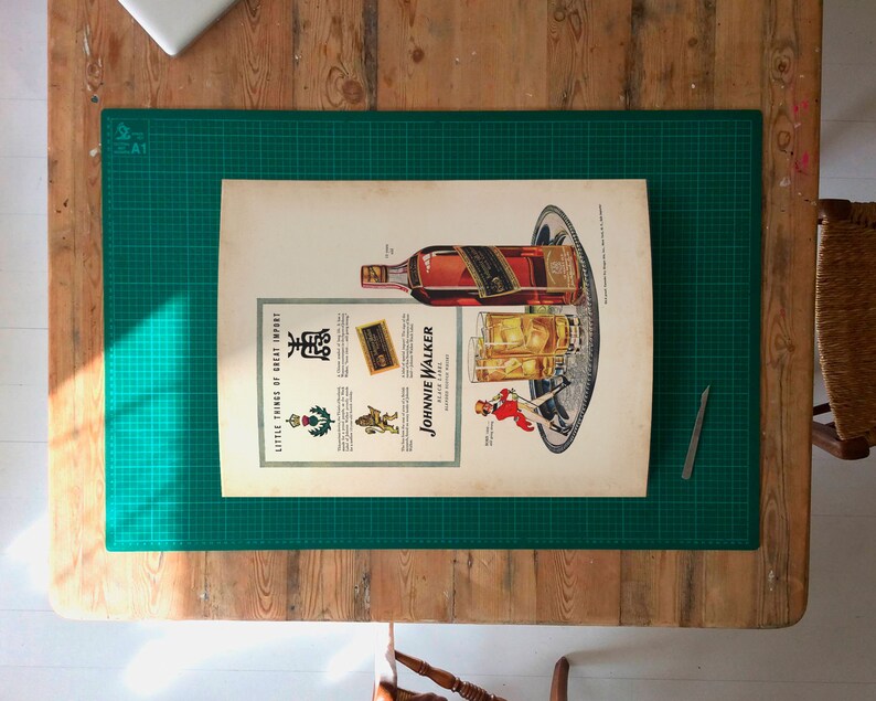 Johnnie Walker, Retro Vintage Advert | Old Whisky Poster, Old Fashioned Whiskey, Scotch Poster Print – Antique Effect Vintage Advertising image 2