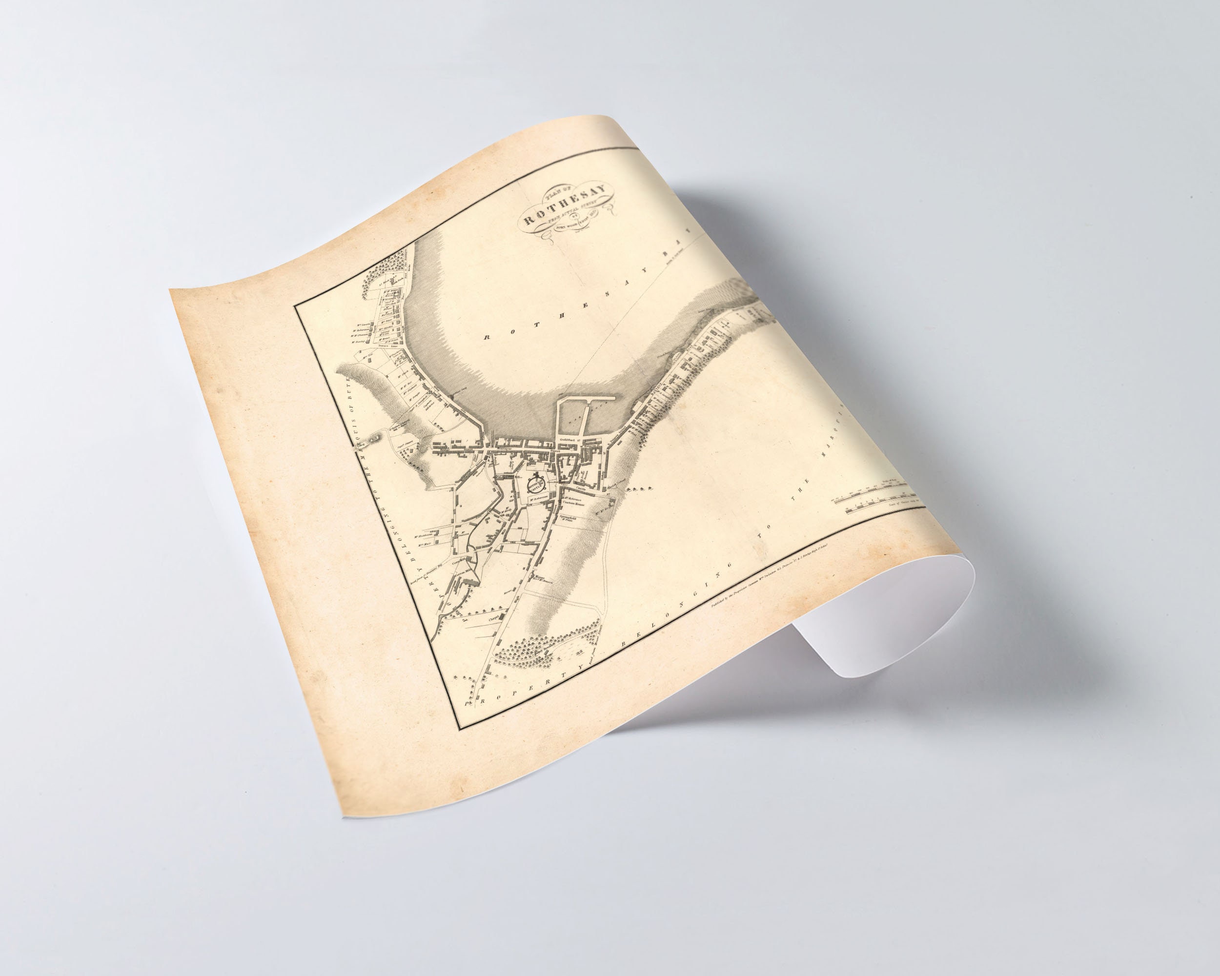 Rothesay Map Old Map of Rothesay | Old Map Print | Rothesay Old Map, Rothesay ...