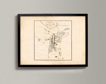 Old Map Of Dunbar | Old Map Print | Dunbar Old Map, Dunbar Vintage Map, Dunbar Historic Map, Dunbar Old Town Plan, Dunbar Gift Print, Dunbar