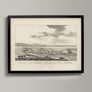 Inverness - The Prospect of ye Town | Historical Scottish Town Drawing | Inverness, Inverness Old Map, Inverness Gift, Inverness Poster