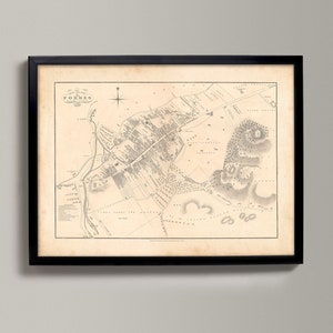 Forres Old Map | Giclée Fine Art Print | Vintage town plan, antique, old map of Foress, Morayshire near Elgin, Inverness in 1883