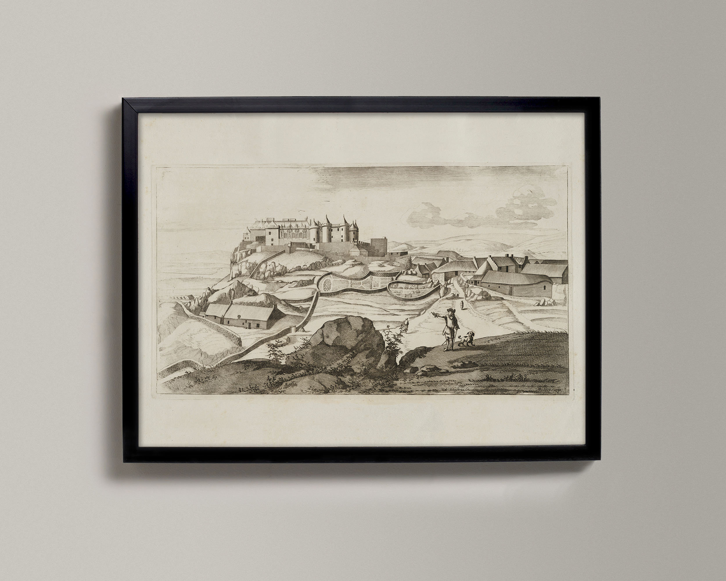 Stirling Castle - The Prospect of their Ma'ties Castle of Sterling | Historical Scottish Town Drawing | Stirling Old Map, Stirling Gift