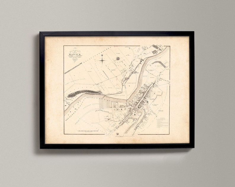Hawick Old Map Giclée Fine Art Print Antique Town Plan Etsy UK