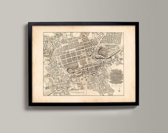 Old Map Of Edinburgh | Old Map Print | Edinburgh Old Map, Edinburgh Gift Print, Edinburgh Genealogy, Edinburgh History, Edinburgh Scotland
