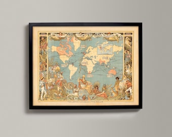 1921年の大英帝国の地図 - Etsy 日本